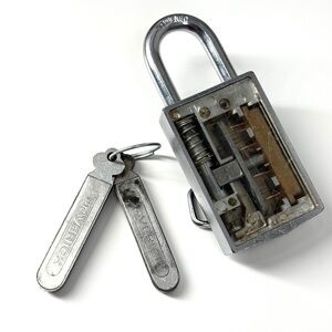 Rare Vintage Maverick Magnetic Padlock Transparent Belt Buckle